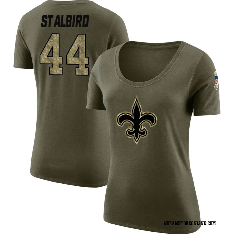 Olive Women's Isaiah Stalbird New Orleans Saints Salute to Service Legend Scoop Neck T-Shirt